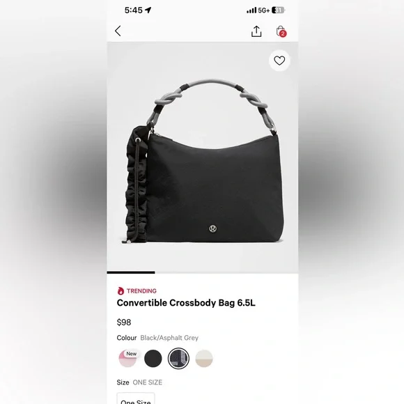 Lululemon Convertible Crossbody- Black - Picture 2 of 11
